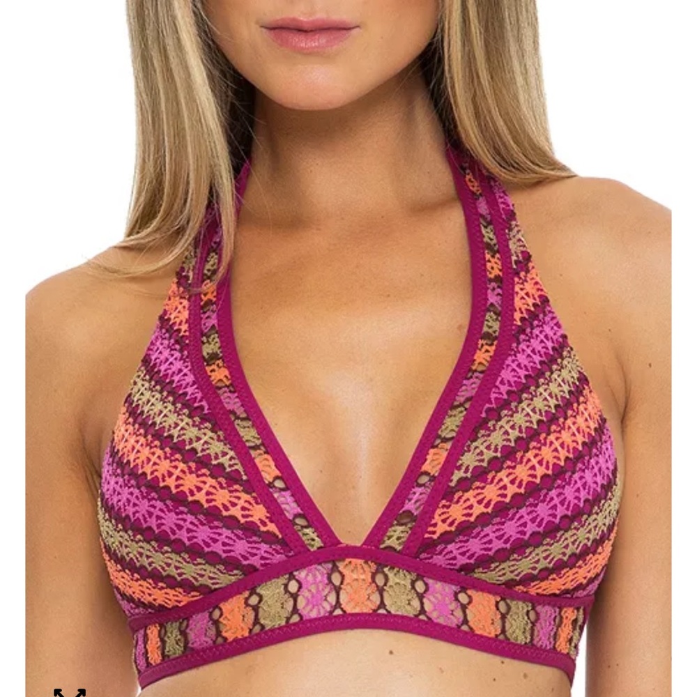 Becca Driftwood crochet Halter bikini top
